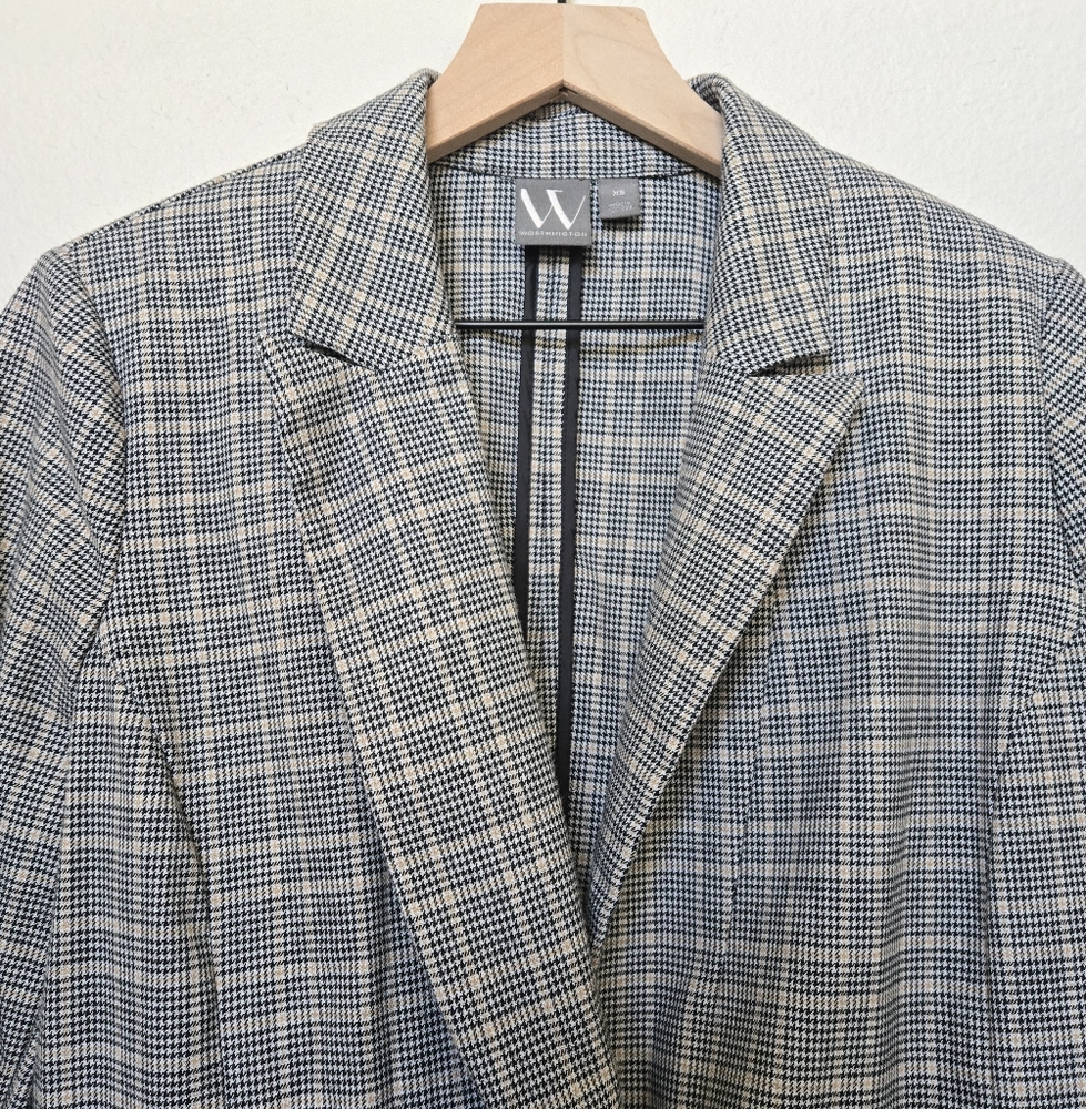 Plaid Long Blazer Jacket size XS - Picture 3 of 15